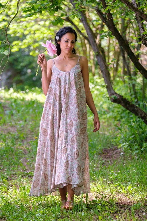 Cotton Maxi Sundress ~ Soft Pink