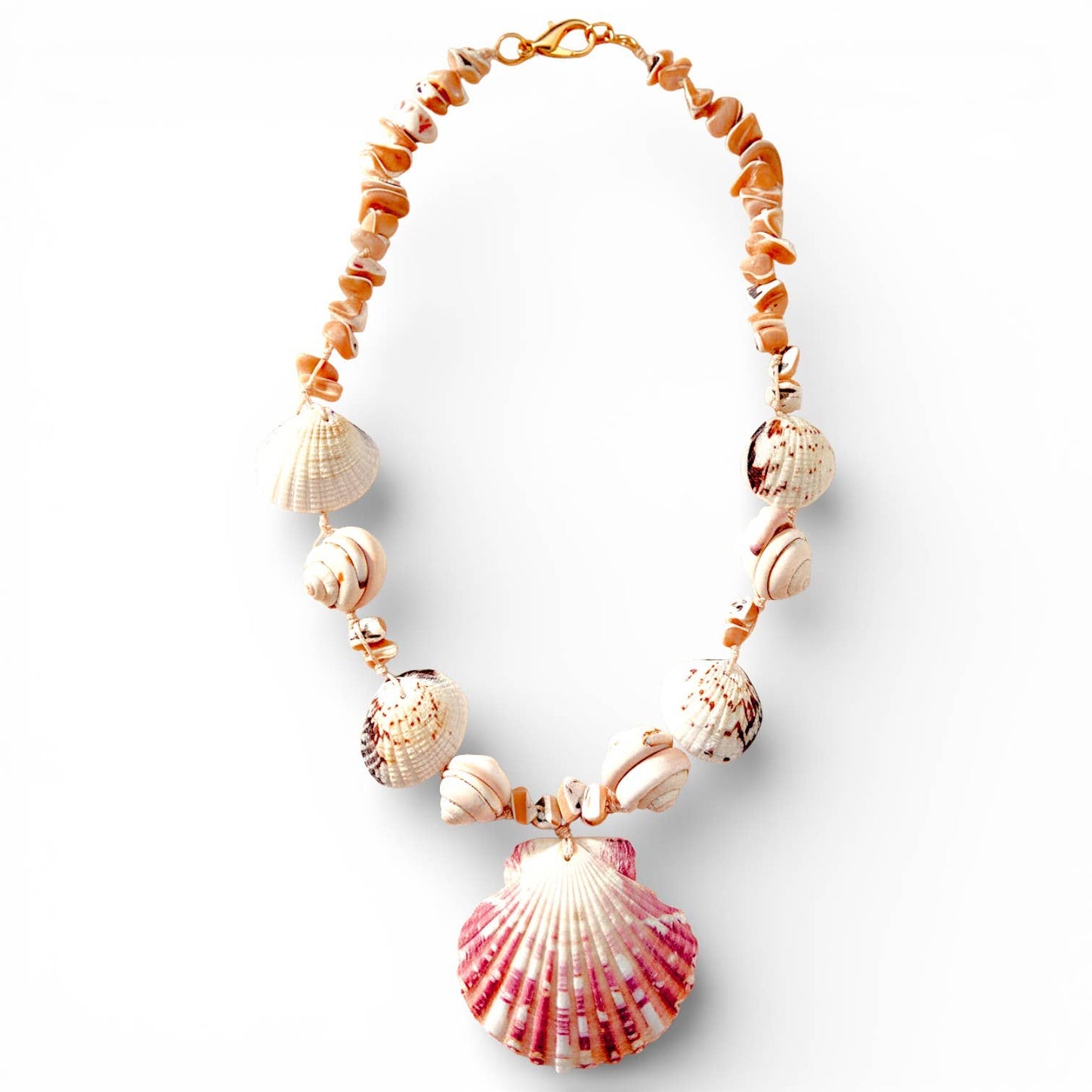 Coastal Beaded Seashell Necklace | Summer Statement Jewelry