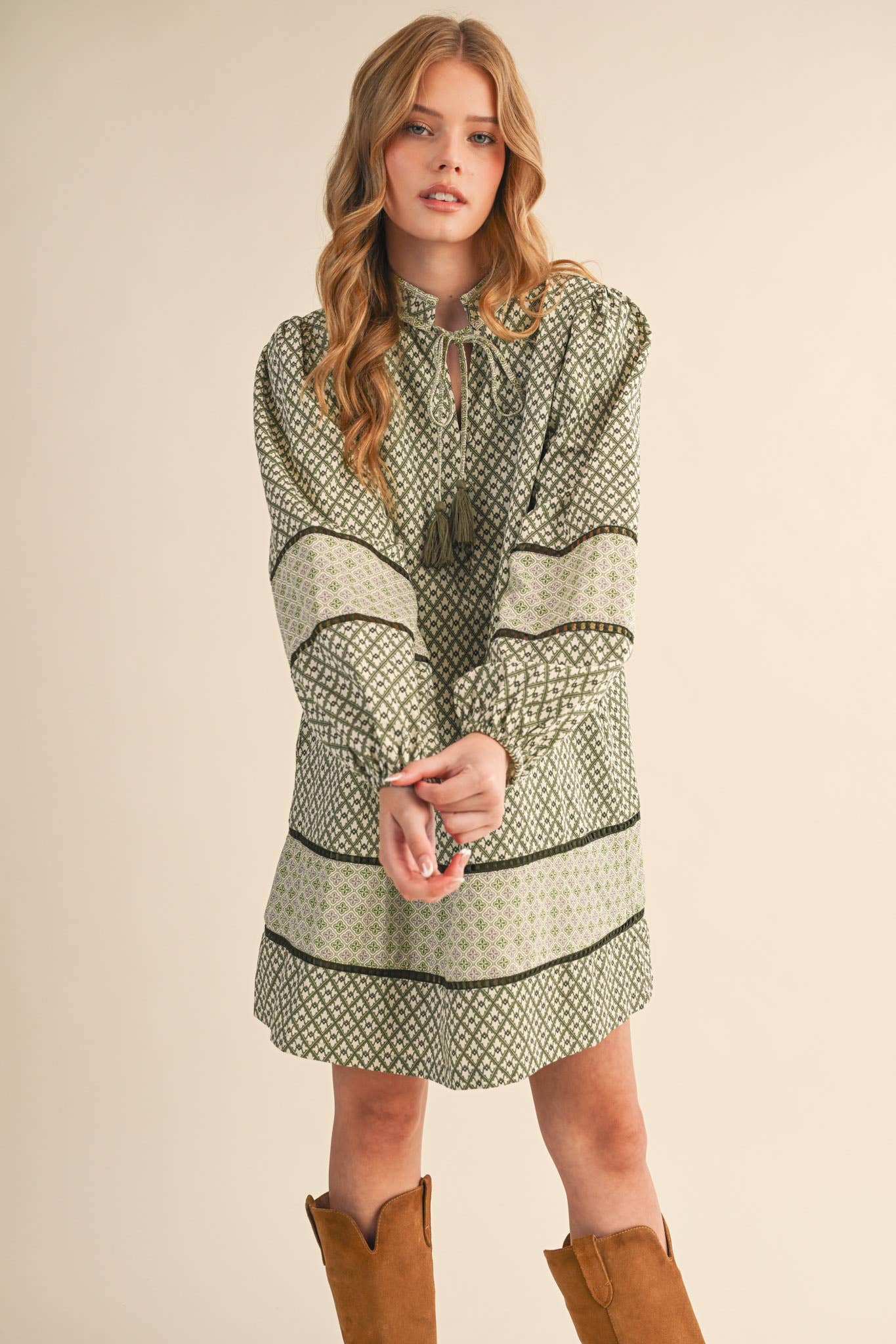 MIXED PRINT MINI SHIFT DRESS