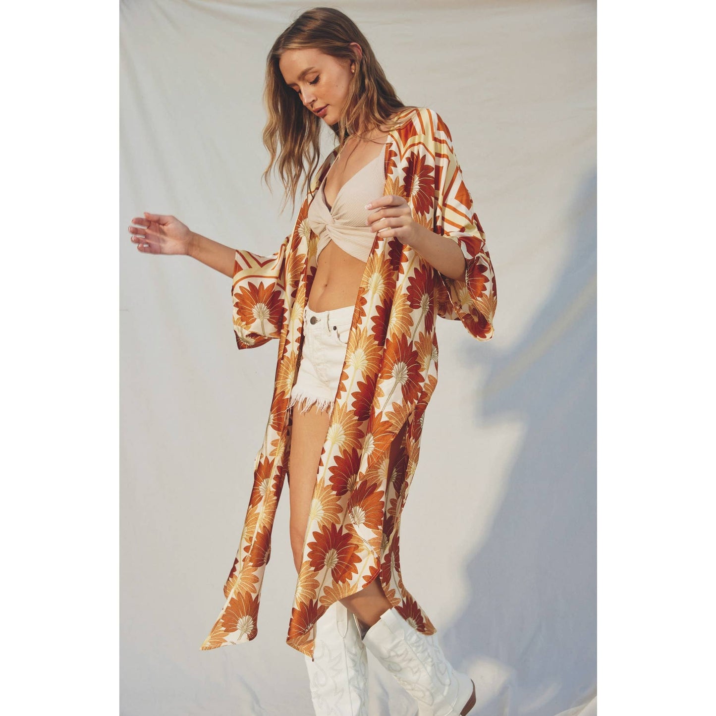 Golden Age High Slits Kimono Duster