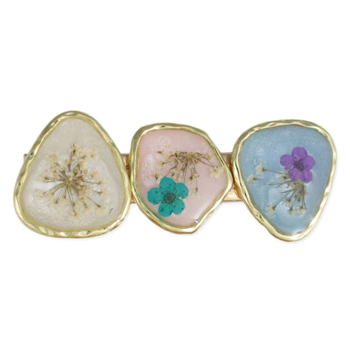 Soft Pastel Dried Flower Barrette