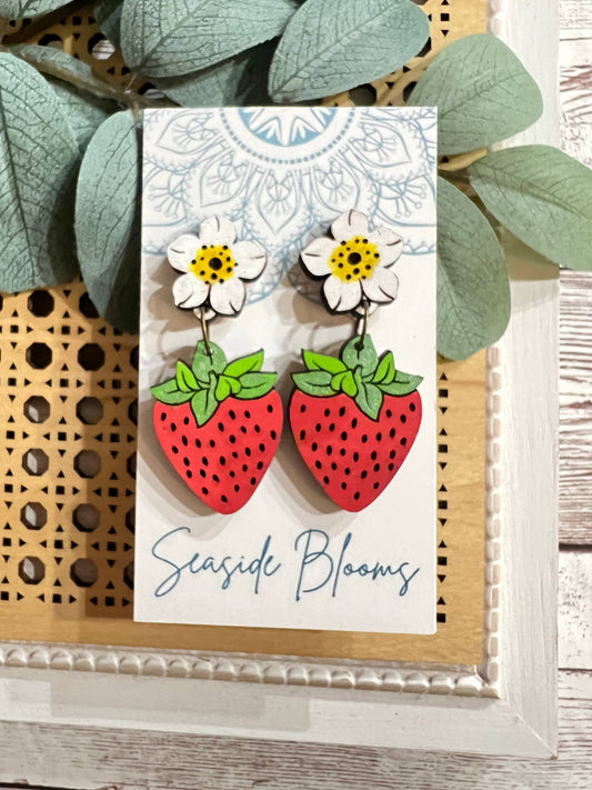 Strawberry hand painted lightweight maple wood posts 