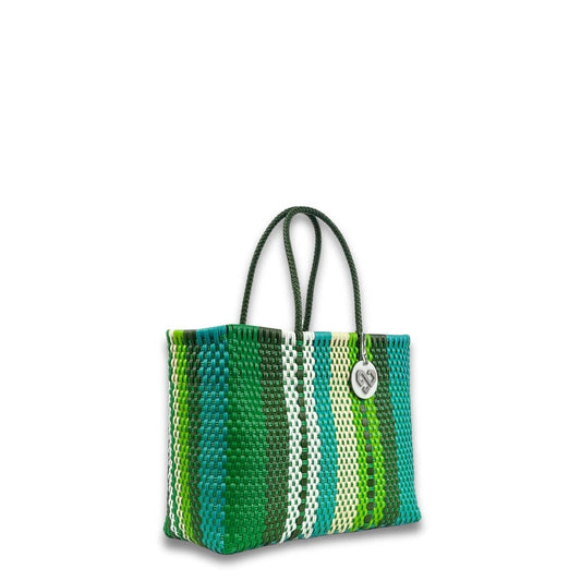 Handwoven Recycled Plastic Tote Bag - Vintage - S
