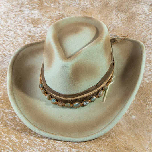 Semi Precious Stone Bead Western Cowboy Hat