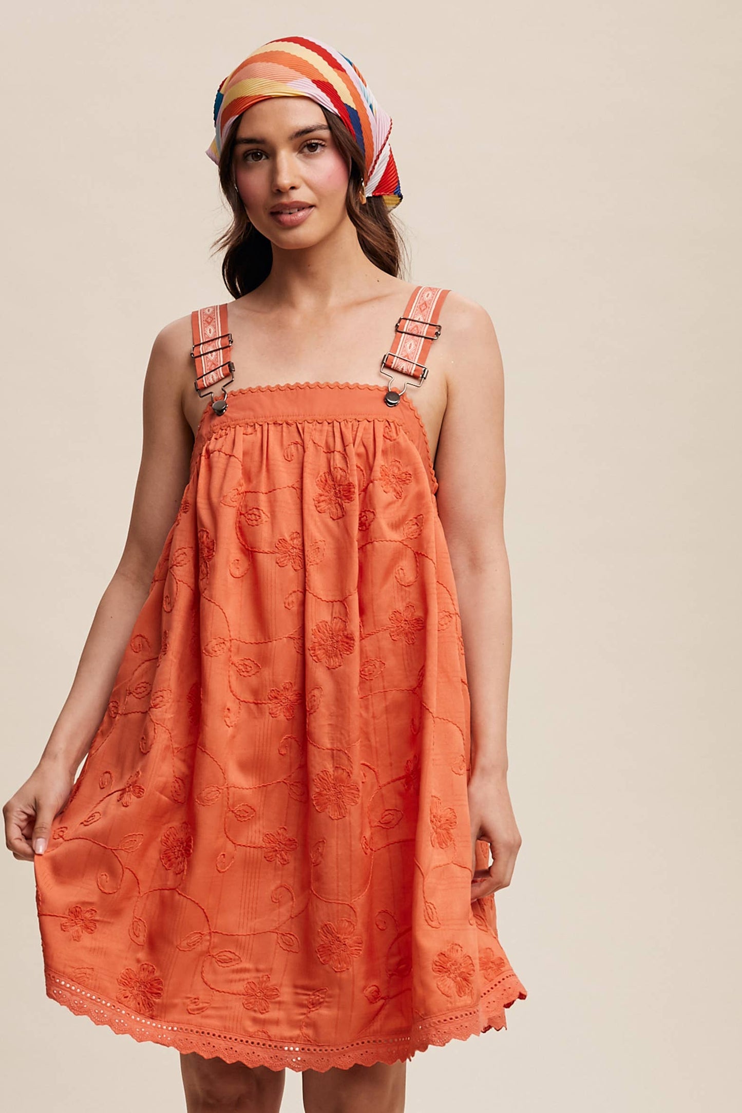 Romantic Embroidered Overall Dress