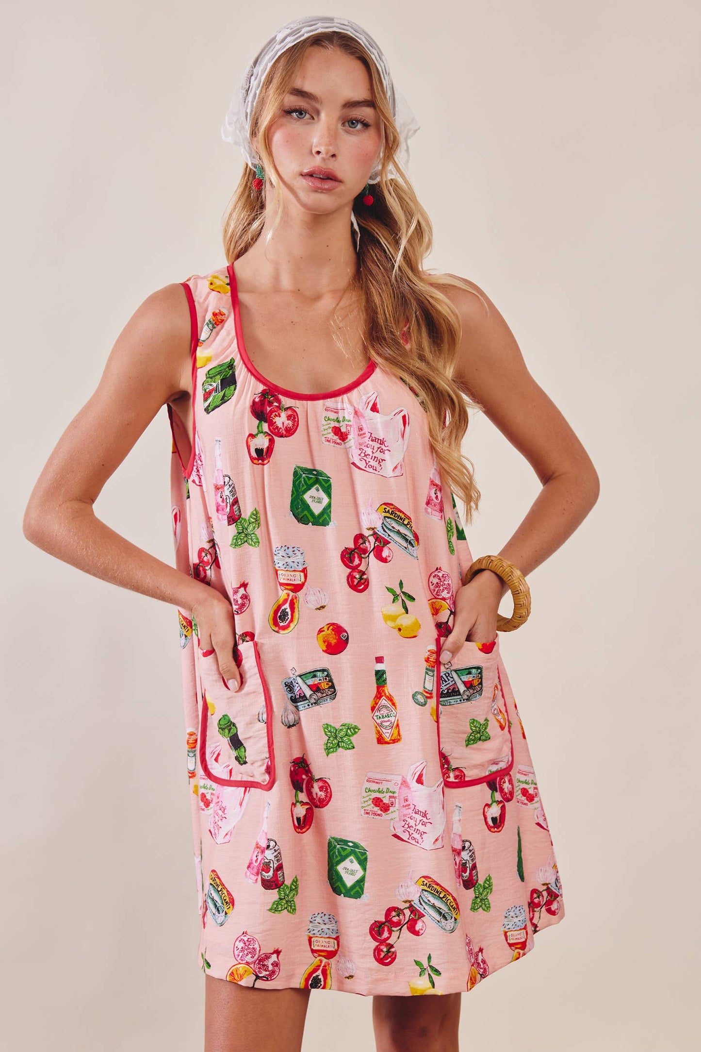 Printed Pocket Shift Dress LD1619