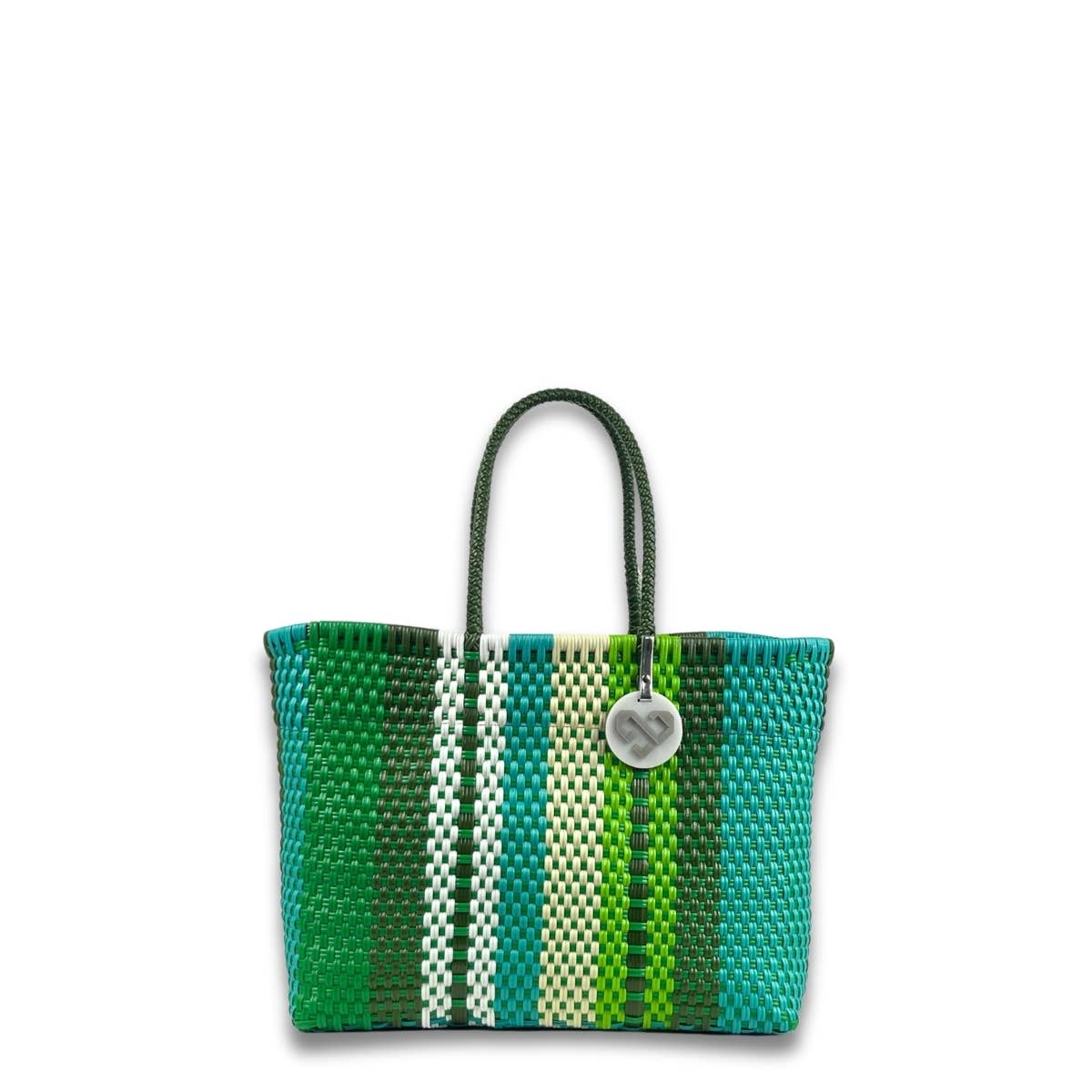 Handwoven Recycled Plastic Tote Bag - Vintage - S