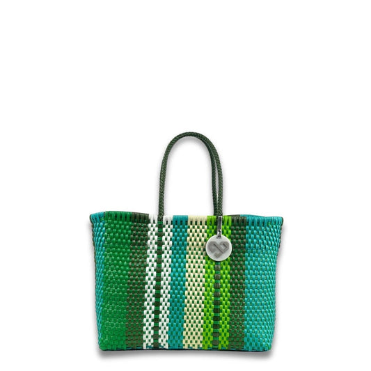 Handwoven Recycled Plastic Tote Bag - Vintage - S