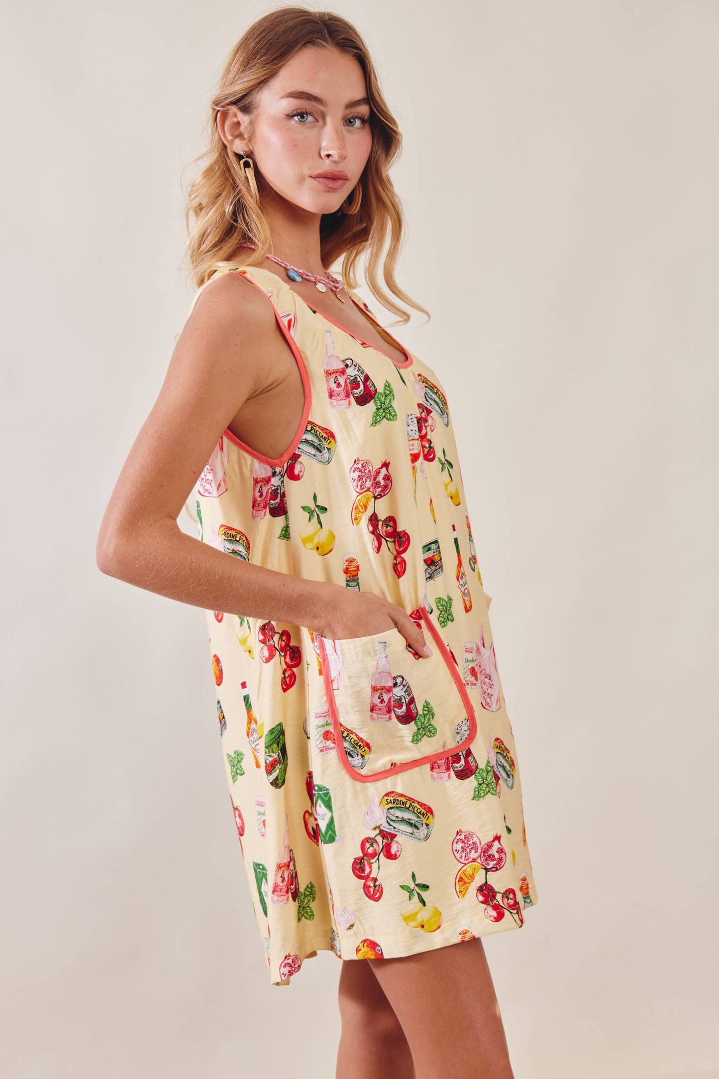 Printed Pocket Shift Dress LD1619