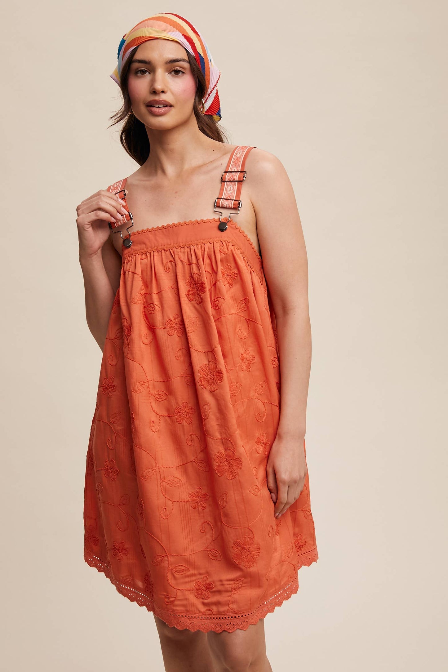 Romantic Embroidered Overall Dress