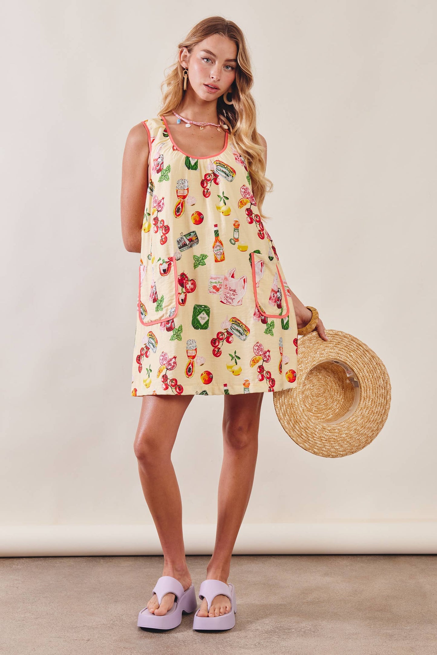 Printed Pocket Shift Dress LD1619