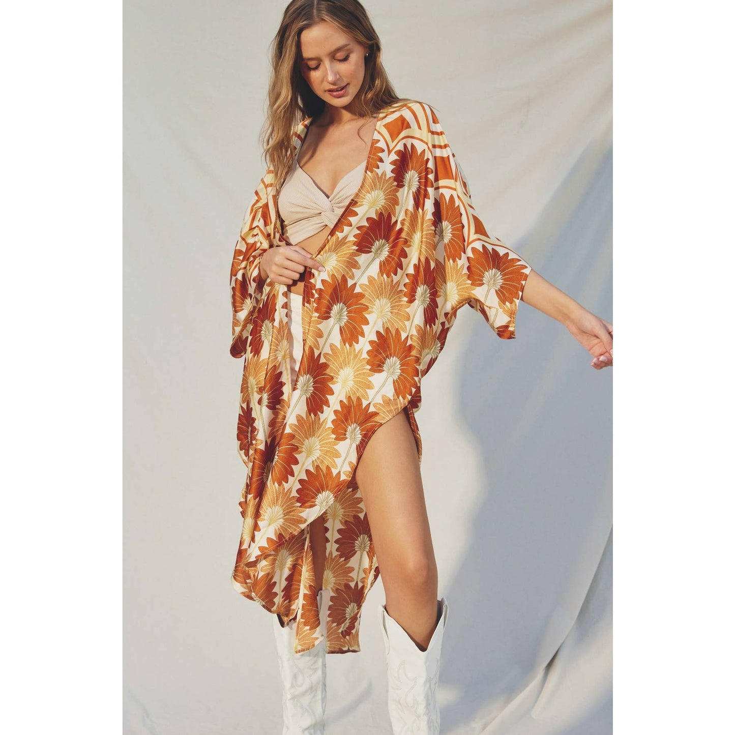 Golden Age High Slits Kimono Duster