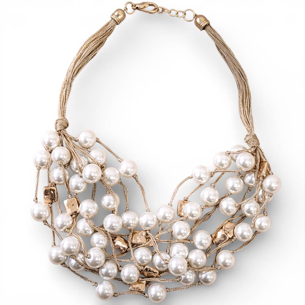 Coastal Chunky Pearl Necklace | Handmade Statement Jewelry